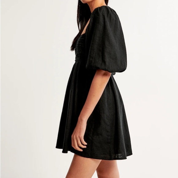 Abercrombie & Fitch Puff Sleeve Mini Dress - Small Tall - Picture 5 of 9